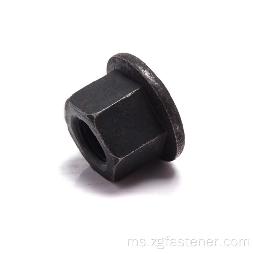 Hexagon dengan kacang sederhana oksida hitam DIN6331
